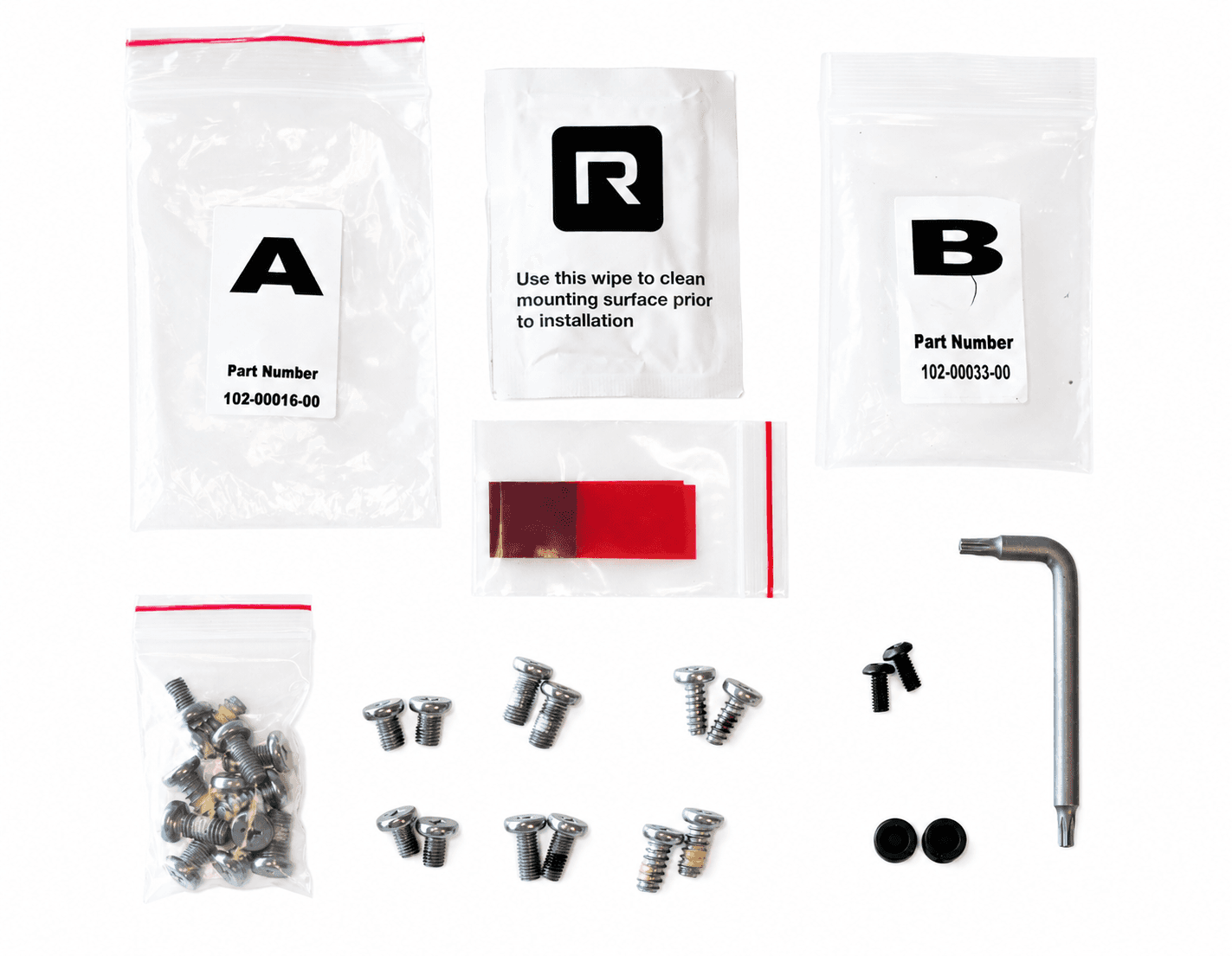 RPLATE hardware kit with screws and wrench