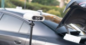 highway camera reading a digital license plate